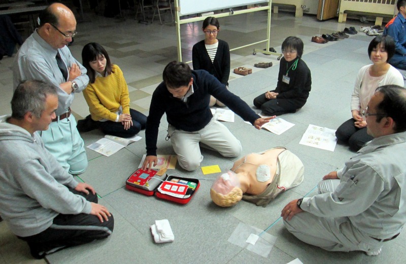AEDの操作訓練