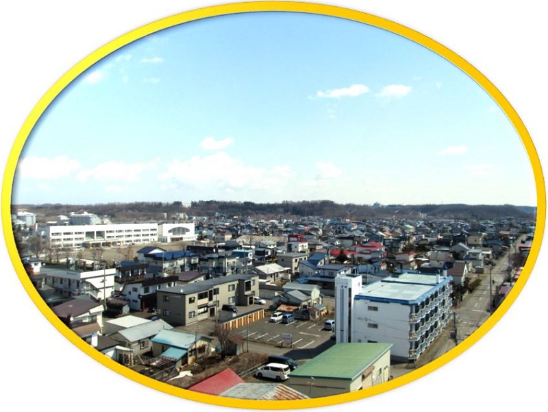 約20メートルの高さから見た美幌町