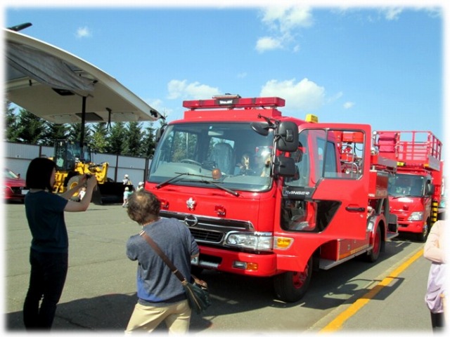 消防車両の展示